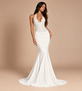 Valentina Ivory Sequin Halter Mermaid Maxi Dress