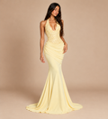Valentina Butter Yellow Sequin Halter Mermaid Maxi Dress